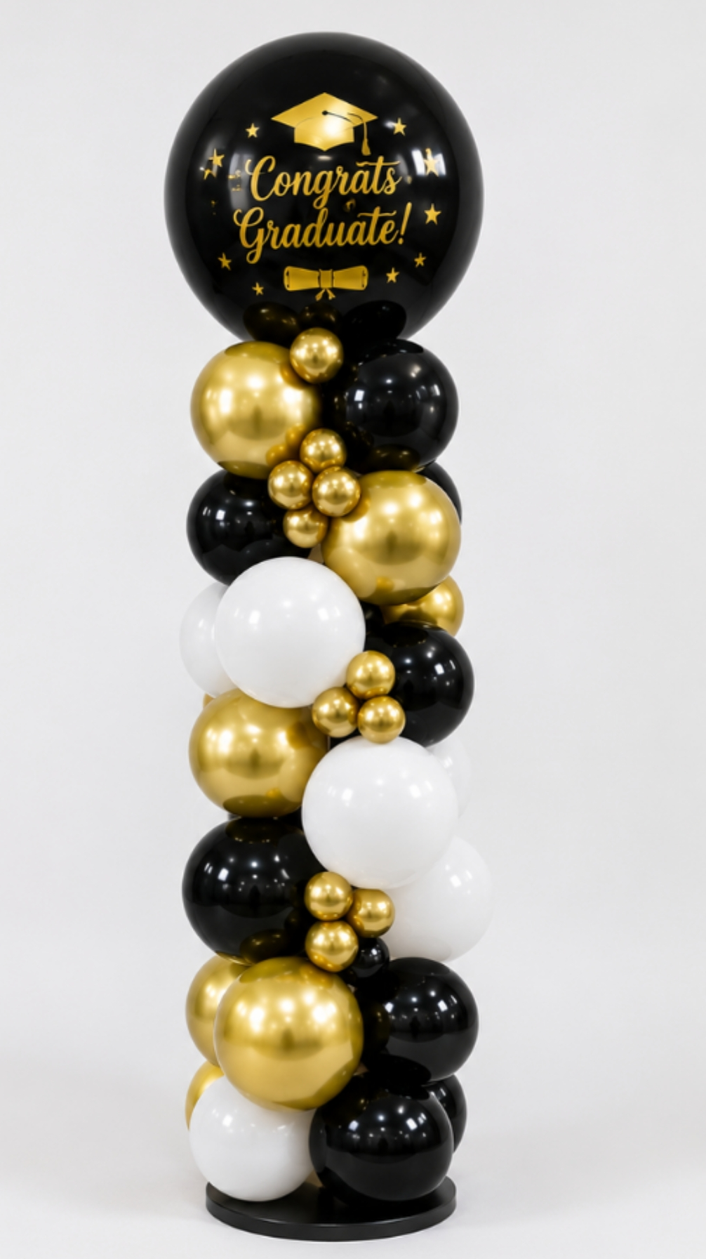 Graduation Balloon Column with 24" Personalized Latex Balloon Topper