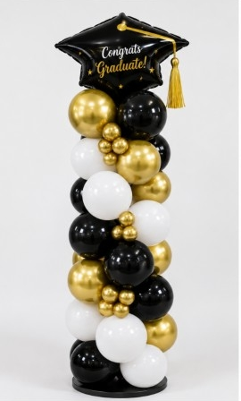 Graduation Balloon Column with Foil Cap Topper